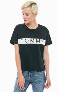 Белая хлопковая футболка оверсайз Tommy Jeans