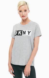 Серая футболка из хлопка Dkny
