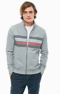 Серая хлопковая толстовка на молнии Tommy Hilfiger