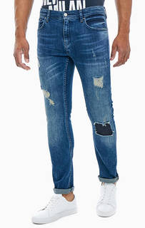 Рваные джинсы синего цвета Armani Exchange