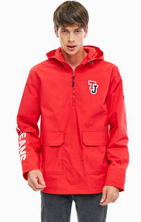 Красная хлопковая куртка с нашивкой Tommy Jeans