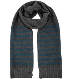 Серый трикотажный шарф в полоску Tom Tailor