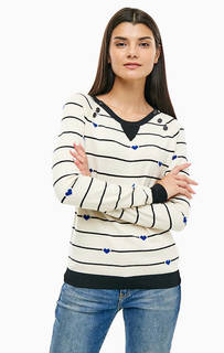 Хлопковый бежевый джемпер в полоску Scotch&Soda