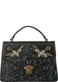 Черная сумка с вышивкой Tosca BLU