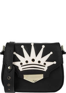 Маленькая черная сумка с откидным клапаном Tosca BLU