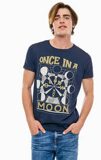 Синяя хлопковая футболка с короткими рукавами Scotch&Soda