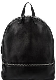 Черный кожаный рюкзак с двумя отделами на молниях Io Pelle