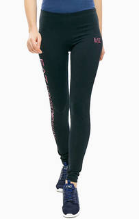 Хлопковые леггинсы с логотипом бренда EA7