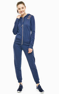 Спортивный костюм из хлопка с блестящим принтом EA7