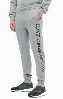 Серые джоггеры с логотипом бренда EA7
