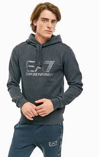 Хлопковая толстовка с логотипом бренда EA7