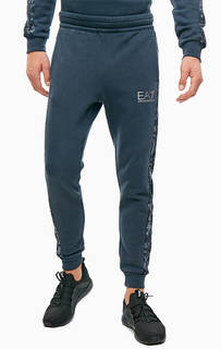 Синие брюки джоггеры из хлопка EA7