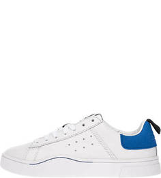 Белые кожаные кеды на шнуровке Diesel