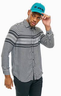 Серая приталенная рубашка в клетку Diesel