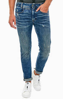 Рваные зауженные джинсы с заломами D-Staq G Star RAW