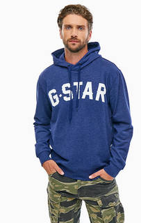 Синяя толстовка с фактурным принтом G Star RAW