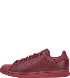 Бордовые кожаные кеды Stan Smith Adidas Originals