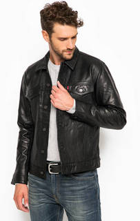 Черная кожаная куртка на болтах Levis®