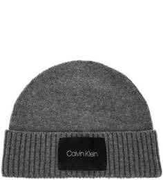 Шерстяная шапка с нашивкой Calvin Klein Jeans
