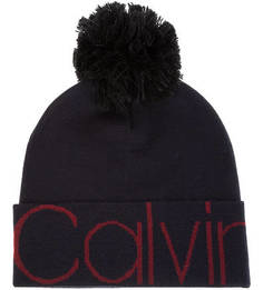 Синяя шапка с содержанием шерсти Calvin Klein Jeans