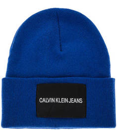 Синяя шапка с содержанием шерсти Calvin Klein Jeans