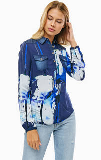 Синяя блуза с длинными рукавами Desigual