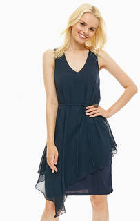 Синее платье с асимметричной юбкой Armani Exchange