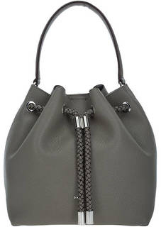 Серая кожаная сумка с длинной ручкой Dkny
