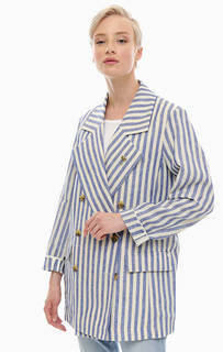 Двубортный льняной пиджак в полоску Scotch&Soda