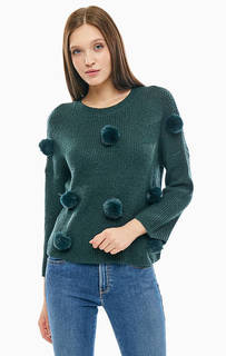 Зеленый джемпер с нашивками Only