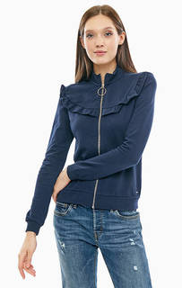 Синяя хлопковая толстовка на молнии Tom Tailor Denim