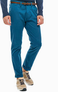 Бирюзовые хлопковые брюки чиносы Tom Tailor