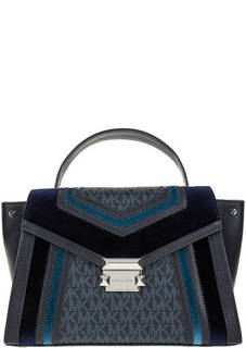 Синяя сумка с откидным клапаном Whitney Michael Michael Kors