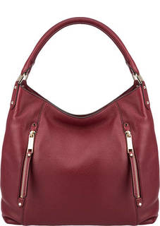 Бордовая кожаная сумка с двумя ручками Evie Michael Michael Kors
