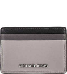 Кожаная визитница серого цвета Money Pieces Michael Michael Kors
