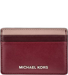 Кожаная визитница бордового цвета Money Pieces Michael Michael Kors