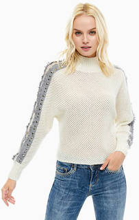 Белый джемпер с кружевными вставками на рукавах Liu Jo