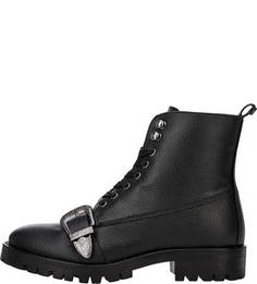 Черные ботинки с декоративной пряжкой Trussardi Jeans