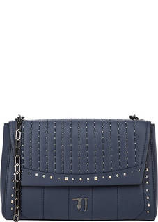 Синяя сумка с металлическим декором Trussardi Jeans