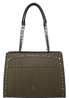 Сумка цвета хаки с длинными ручками Trussardi Jeans