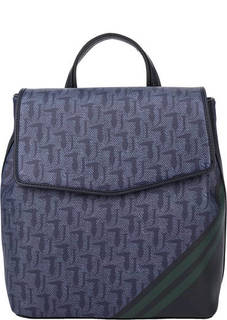 Синий рюкзак с монограммой бренда Trussardi Jeans