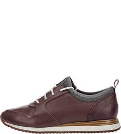 Бордовые кожаные кроссовки на танкетке Hero Fuse Clarks