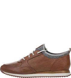 Коричневые кожаные кроссовки Hero Fuse Clarks