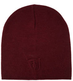 Бордовая шапка мелкой вязки Trussardi Jeans