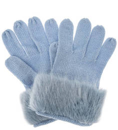 Синие вязаные перчатки Trussardi Jeans