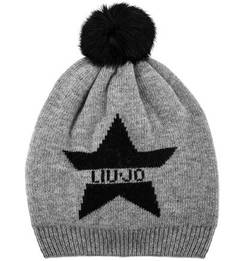 Вязаная шапка с меховым помпоном Liu Jo