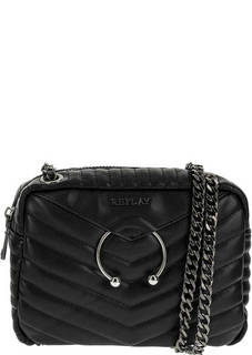 Маленькая черная сумка на молнии Replay