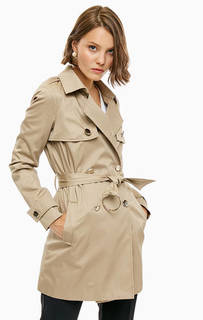 Бежевый двубортный тренчкот в классическом стиле Guess