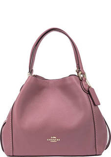 Розовая сумка из зерненой кожи Edie Coach