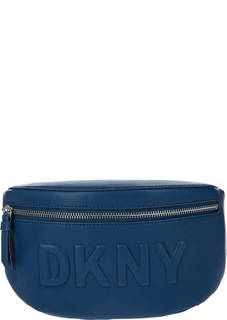 Синяя поясная сумка с тиснением Dkny